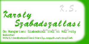 karoly szabadszallasi business card